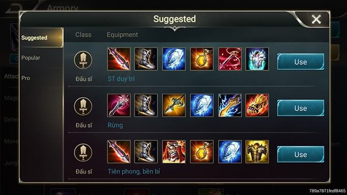 Omen Equipment Suggested in Arena of Valor