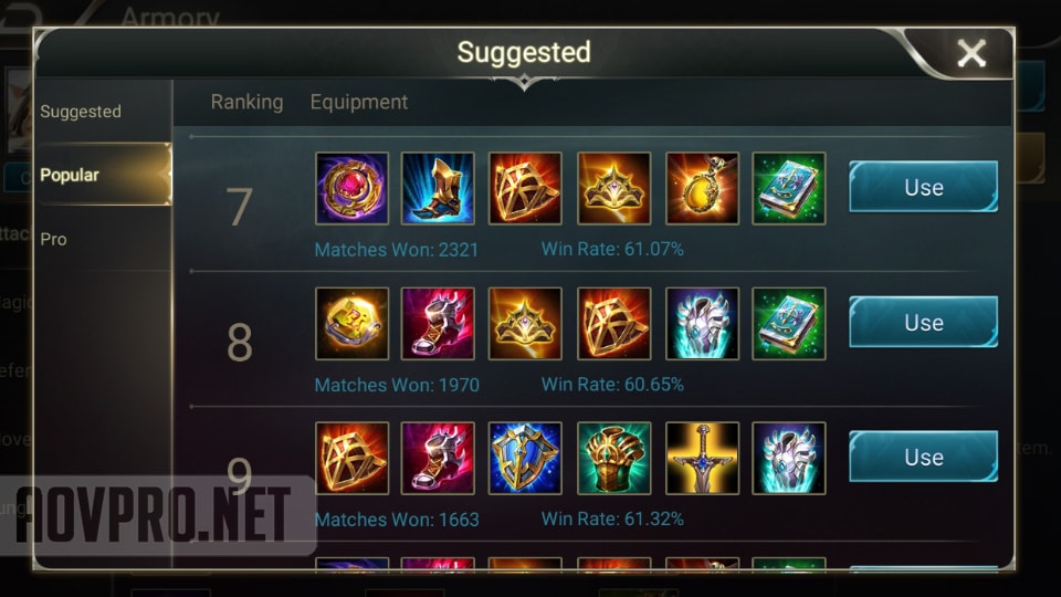 most popular builds for TeeMee in Vietnam server