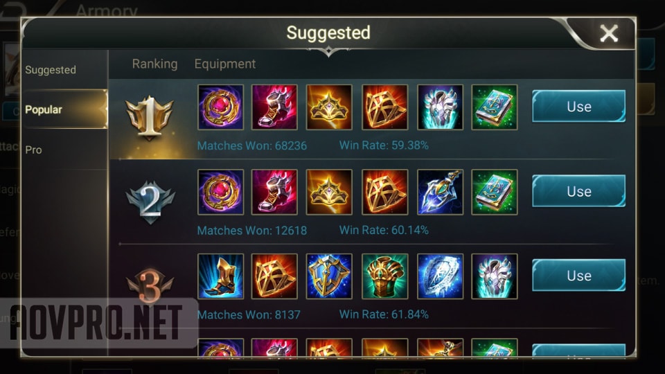 most popular builds for TeeMee in Vietnam server