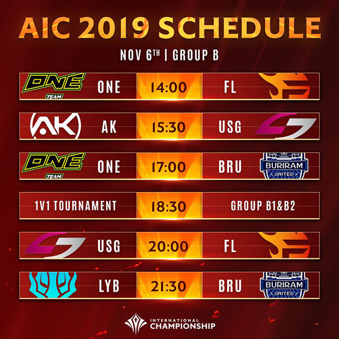 AIC 2019 Schedule Day 1