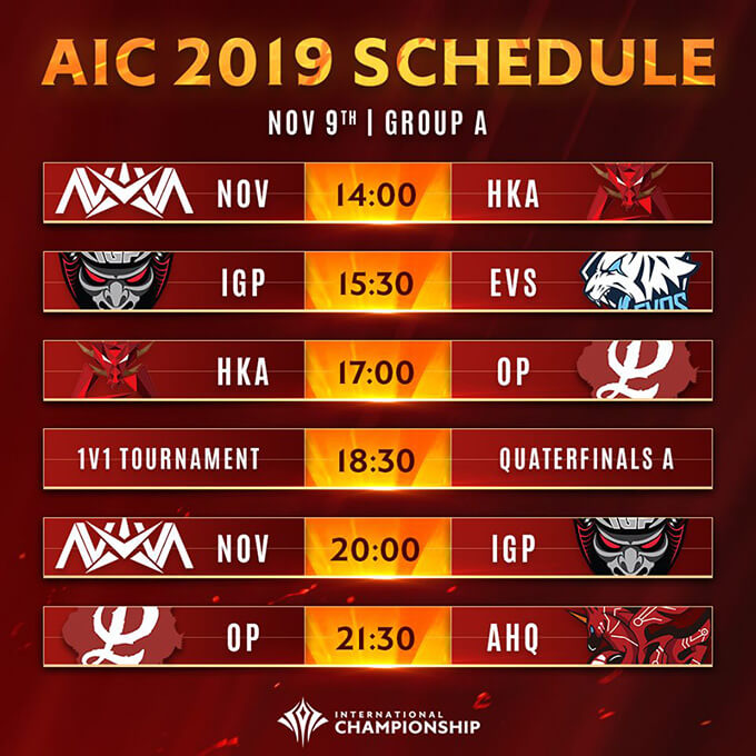 AIC 2019 Schedule Day 4