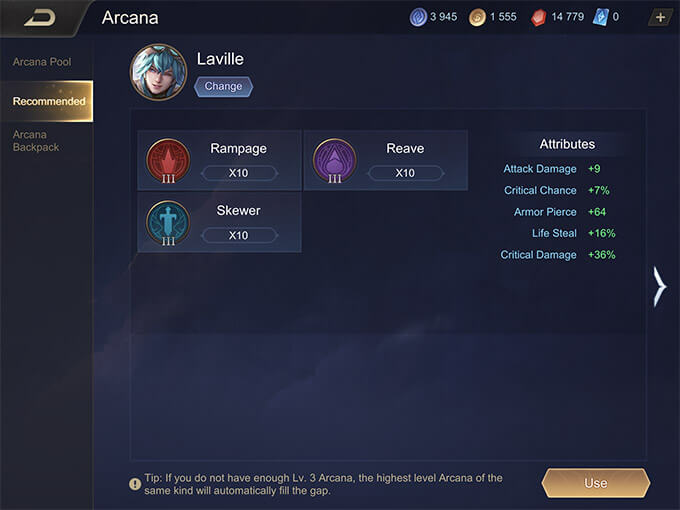 Laville Arcana Recommended