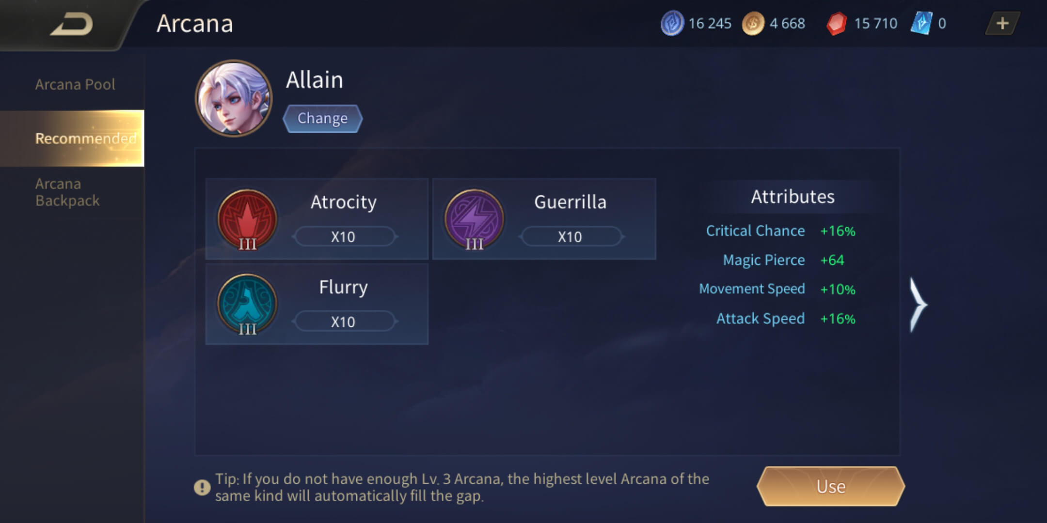 Allain Arcana Recommended