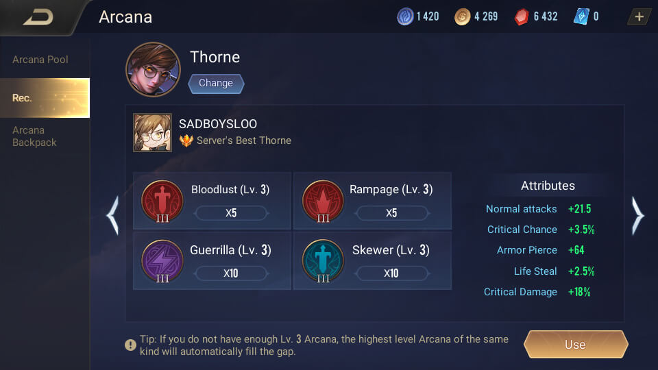 Thorne Arcana Recommended