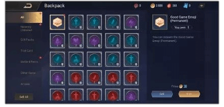 Backpack tab improvements