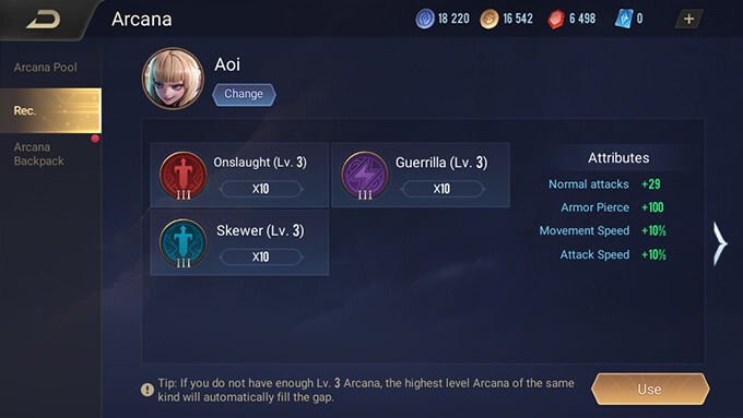 Arcana Recommended
