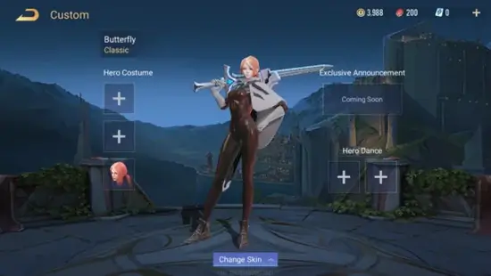 In the hero skin menu, a Customize screen for exclusive effects of skins has been added. Players can enter this screen via the skin menu to customize their skins.