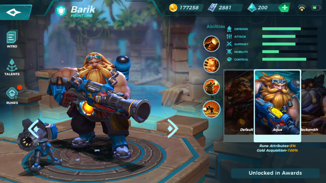 Barik Aqua skin in Paladins Strike