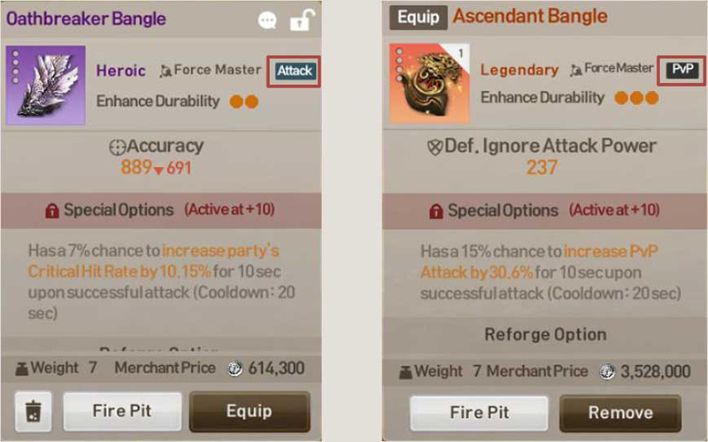 Special Options activate when equipment is enhanced to +10 or higher.