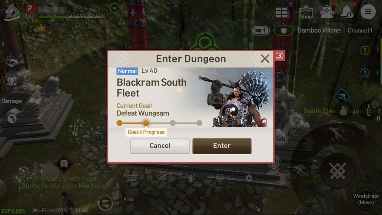 How to Enter Dungeons Step 1