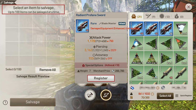 Blade & Soul Revolution Basic Guides: Salvaging