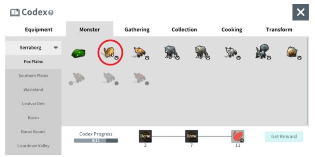 When a monster is registered to the Codex, that monster's HP will be displayed during combat