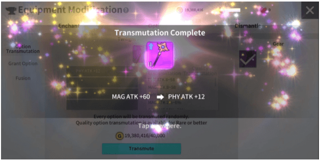 Option Transmutation