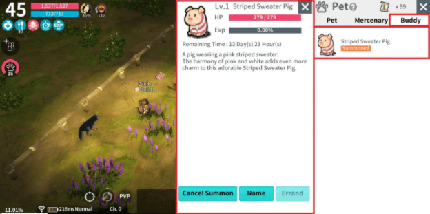 You can spend Buddy Feed purchased from the Shop to use a Buddy's Errand function