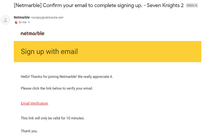 Click on Email Verification in the email sent to complete the sign up process
