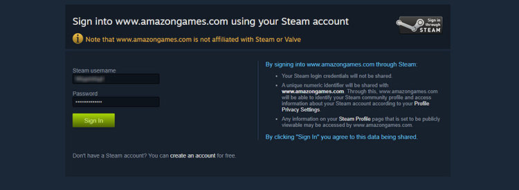 Link your Amazon and Steam accounts