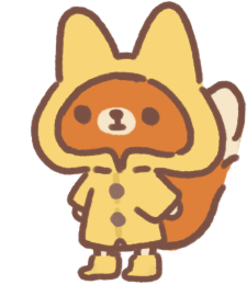 Little Fox in Raincoat
